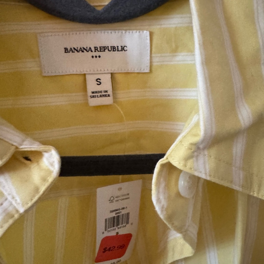 Banana Republic Men's Yellow Striped Shirt brand new - Picture 2 of 4